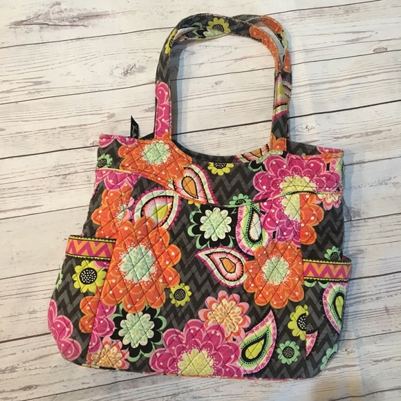 Vera Bradley Bags | Vera Bradley Ziggy Zinnia Pleated Tote Bag | Poshmark